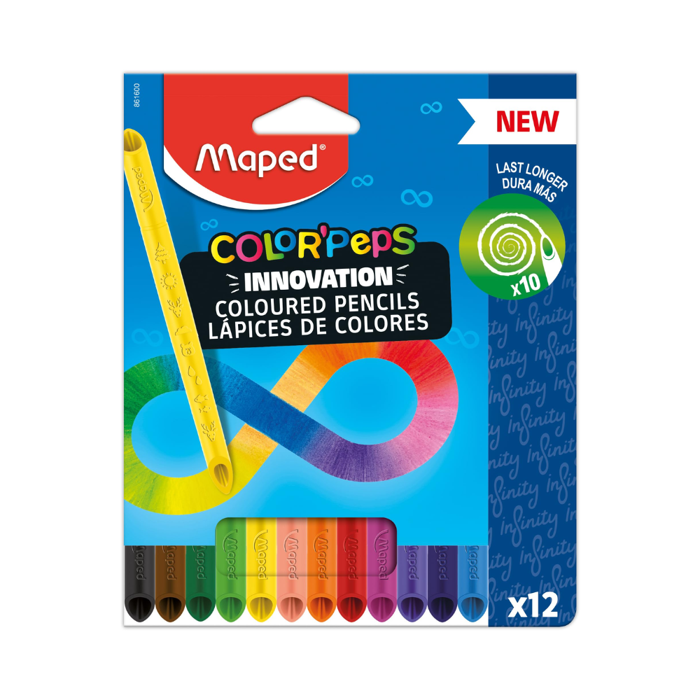 Colores Largos Triangulares Infinity 12 piezas Maped