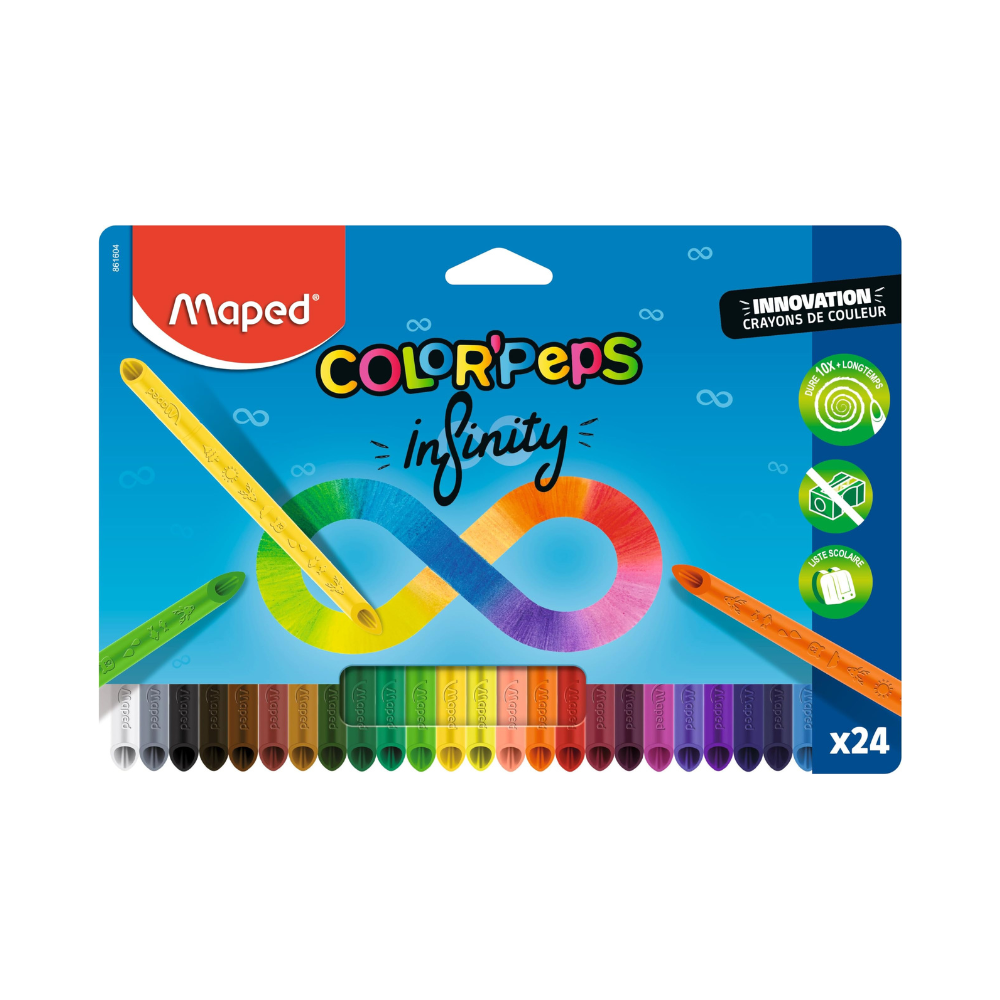 Colores Largos Triangulares Infinity 24 piezas Maped