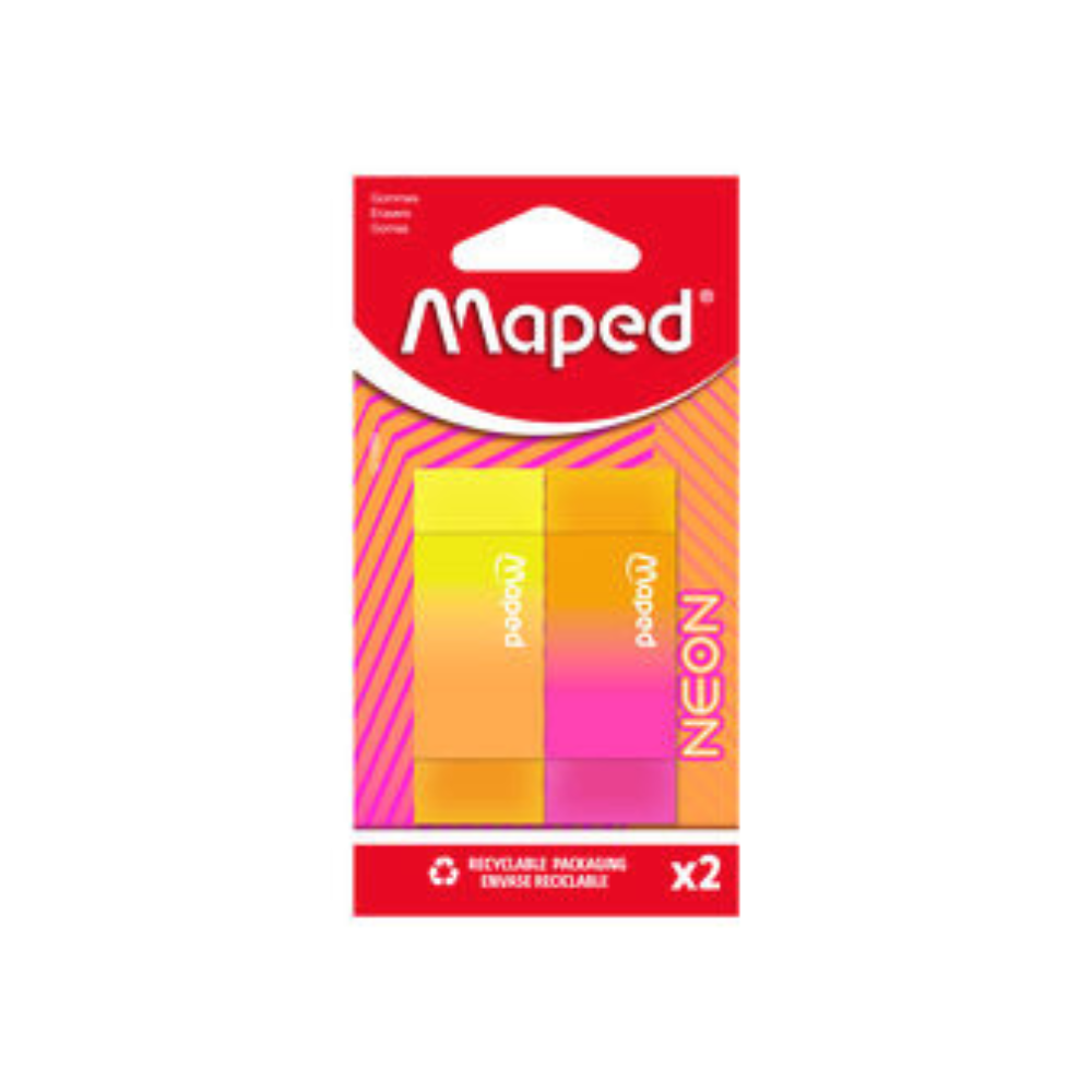 Borrador Neón 2 piezas Blíster Maped