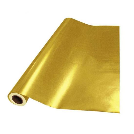 Papel Metalizado Liso Brillante Oro Rollo 25 metros Janel