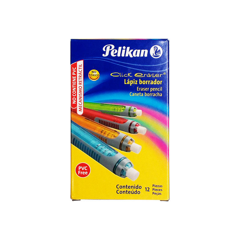 Borrador Click Eraser Tipo Pluma Escolar Colores Traslucidos Pelikan