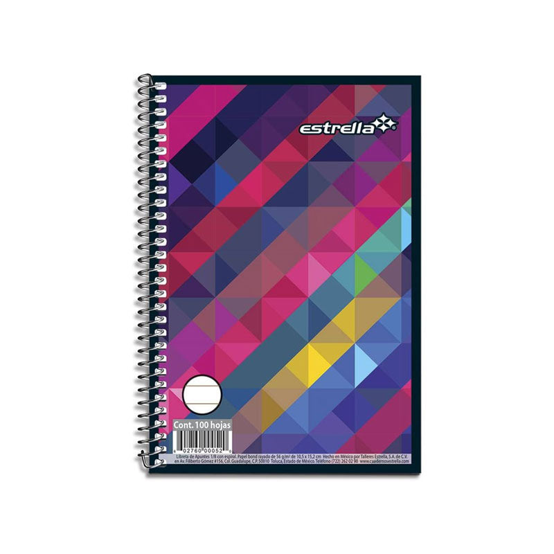 Libreta 1/8 Apuntes Espiral 50 hojas Estrella