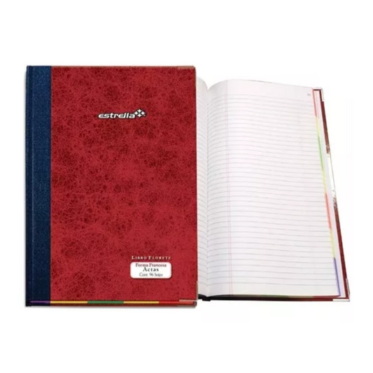 Libro de Actas 96 hojas Florete Estrella
