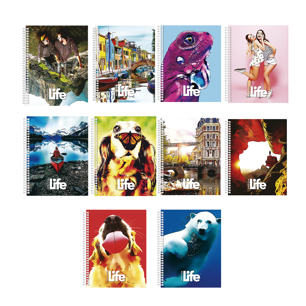 Cuaderno Profesional Doble Arillo Cuadro Grande 200 hjs con Separador Life IBook