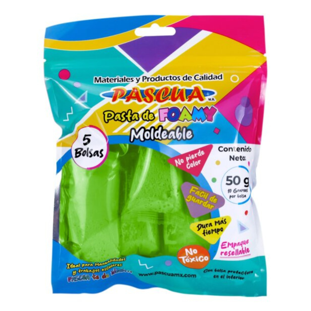 Foamy Moldeable Verde Limon 50 gr Pascua