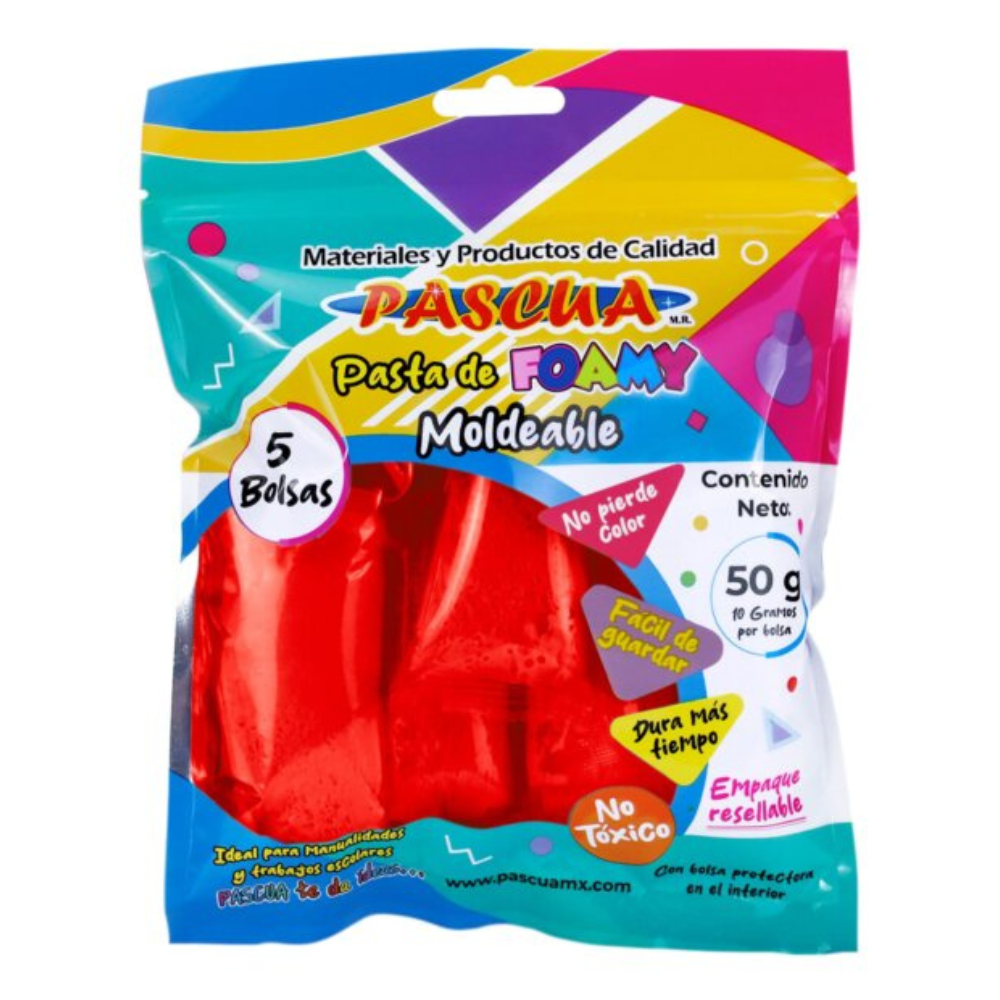 Foamy Moldeable Rojo 50 gr Pascua