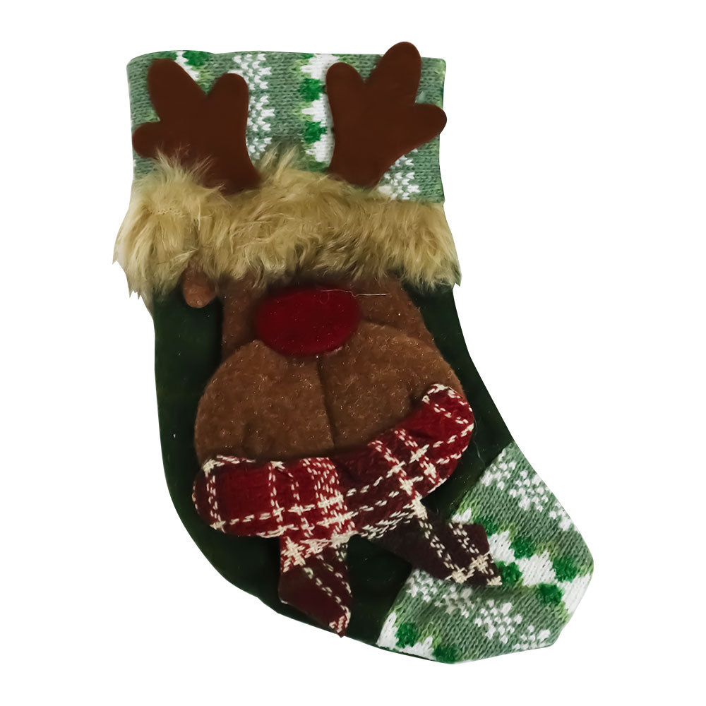 Bota Navideña Verde con Cuadros Varios Modelos Itrade