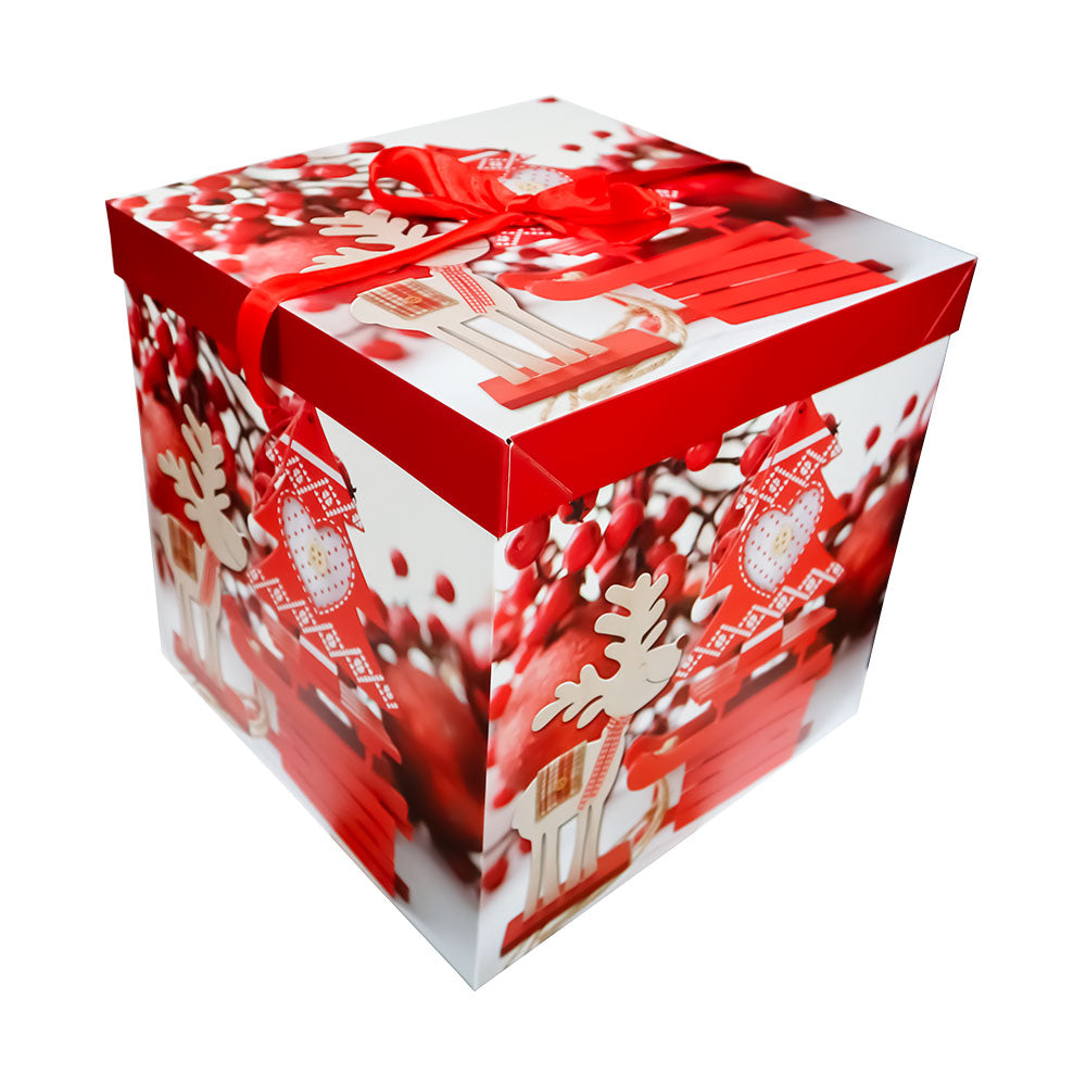 Caja de Regalo Navideña Roja 30 x 30 x 30 cm Varios Modelos 1 pieza ITrade