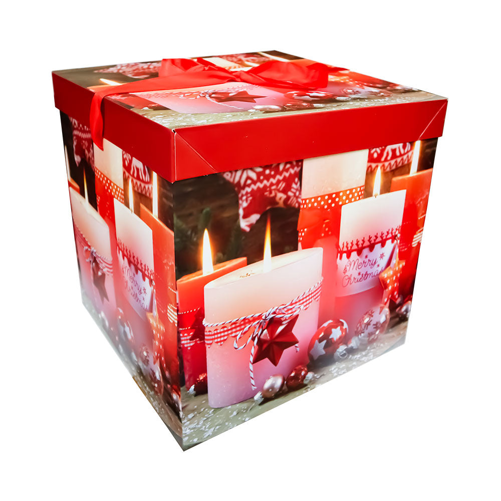Caja de Regalo Navideña Roja 30 x 30 x 30 cm Varios Modelos 1 pieza ITrade