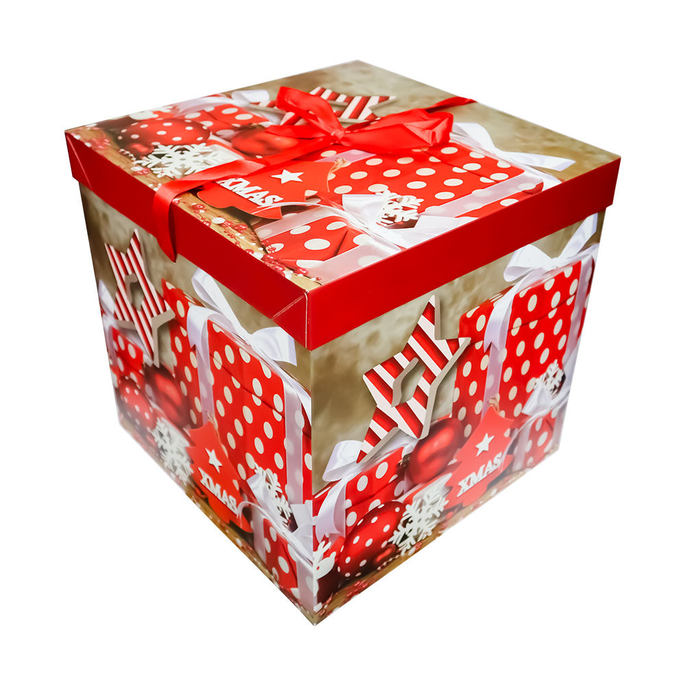 Caja de Regalo Navideña Roja 30 x 30 x 30 cm Varios Modelos 1 pieza ITrade