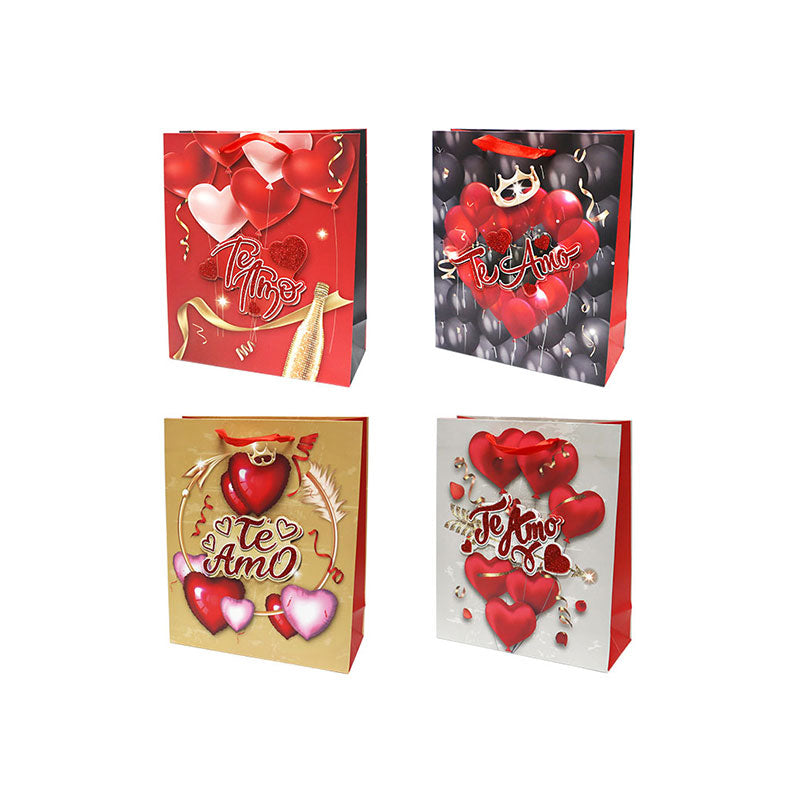 Bolsa de Regalo San Valentín Corazones 32 x 26 x 10 cm 1 pieza ITrade