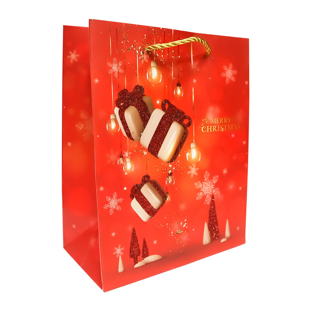Bolsa de Regalo Navideña Regalos con Glitter Varios Modelos 23 x18 x 10 cm 1 pieza ITrade