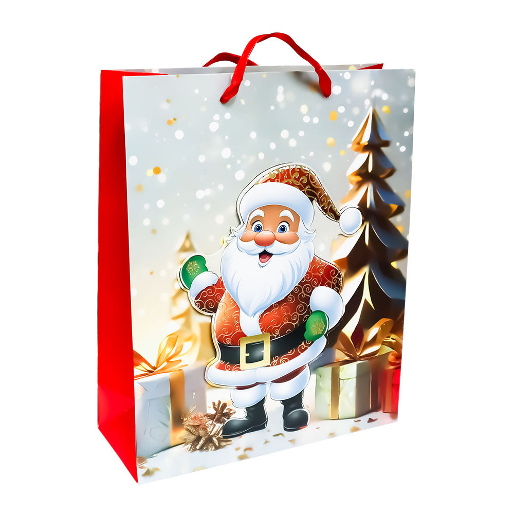 Bolsa de Regalo Navideña Personajes Dorado Varios Modelos 32 x 26 x 10 cm 1 pieza ITrade