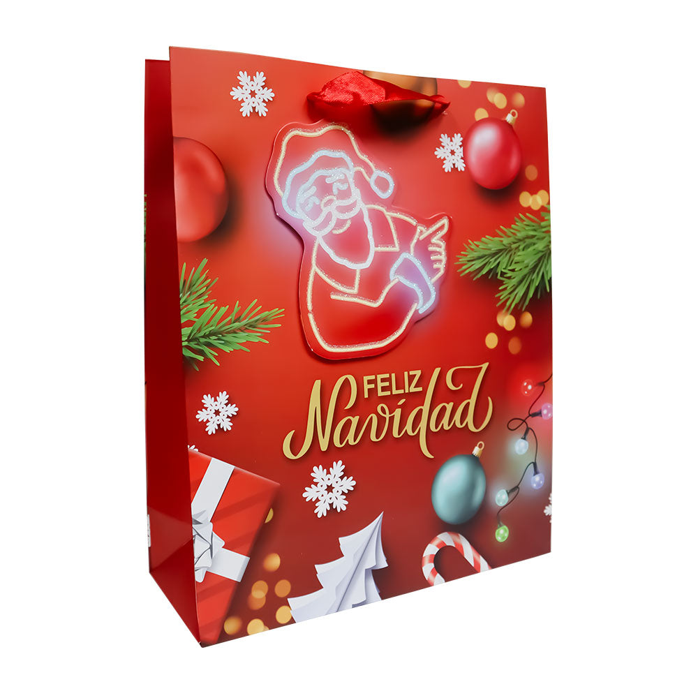 Bolsa de Regalo Navideño Luces Neon Varios Modelos 32 x 26 x 10 cm 1 pieza ITrade