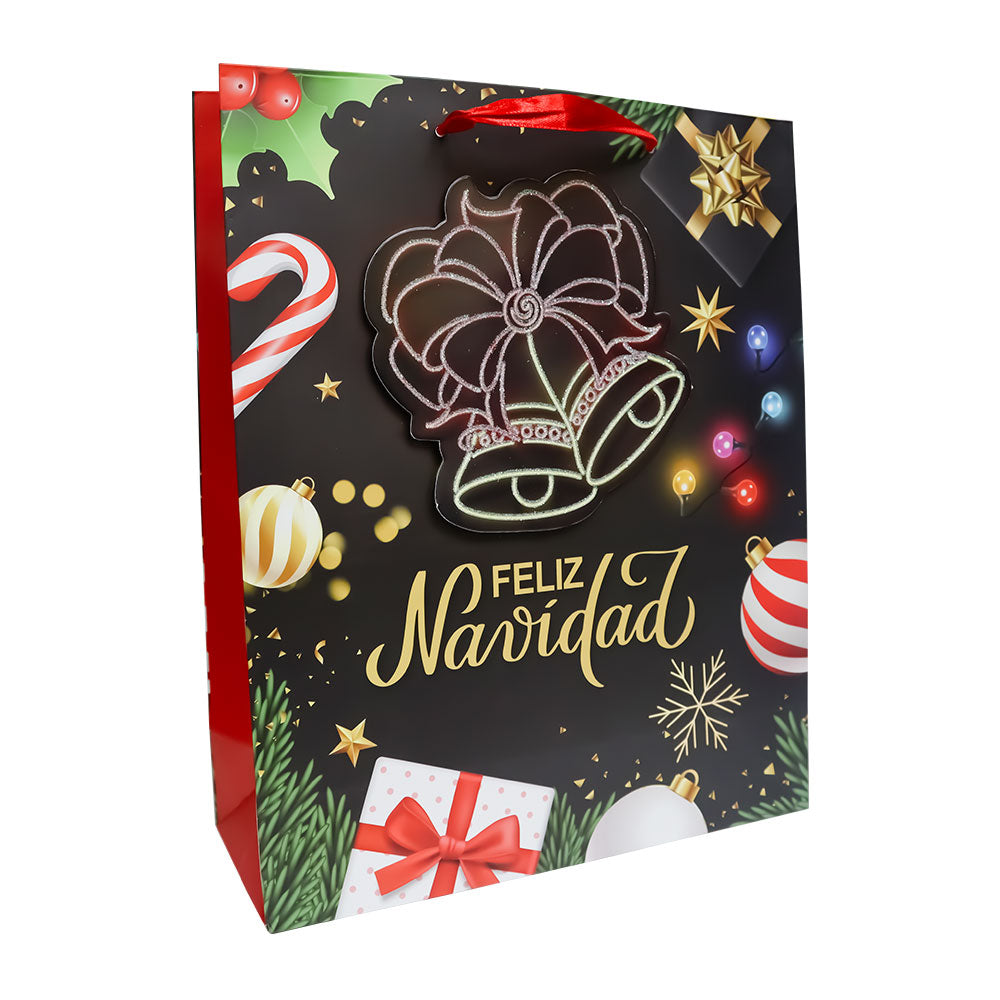 Bolsa de Regalo Navideño Luces Neon Varios Modelos 32 x 26 x 10 cm 1 pieza ITrade