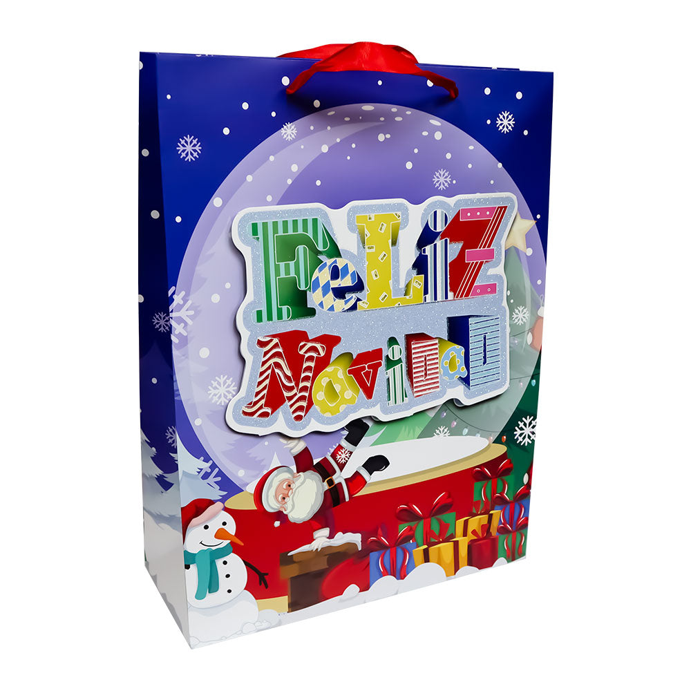 Bolsa de Regalo Navideña Esferas Feliz Navidad Varios Modelos 32 x 26 x 10 cm 1 pieza ITrade