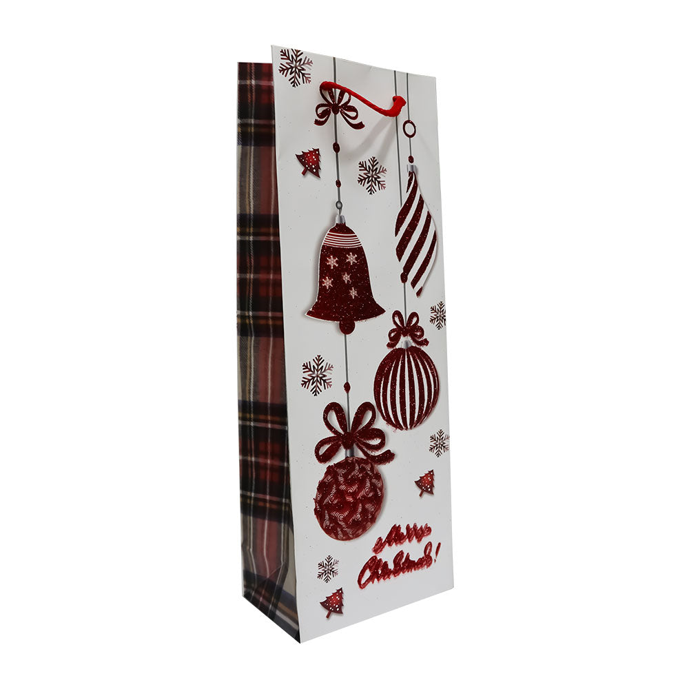Bolsa de Regalo Navideño para Botella Merry Christmas 36 x 12.8 x 8.2 cm 1 pieza ITrade