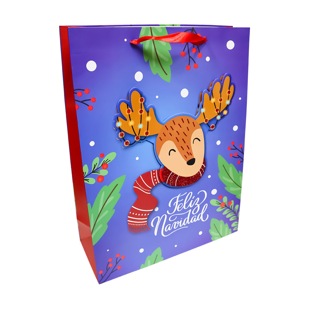 Bolsa de Regalo Navideño Feliz Navidad Varios Modelos 40 x 30 x 12 cm 1 pieza ITrade