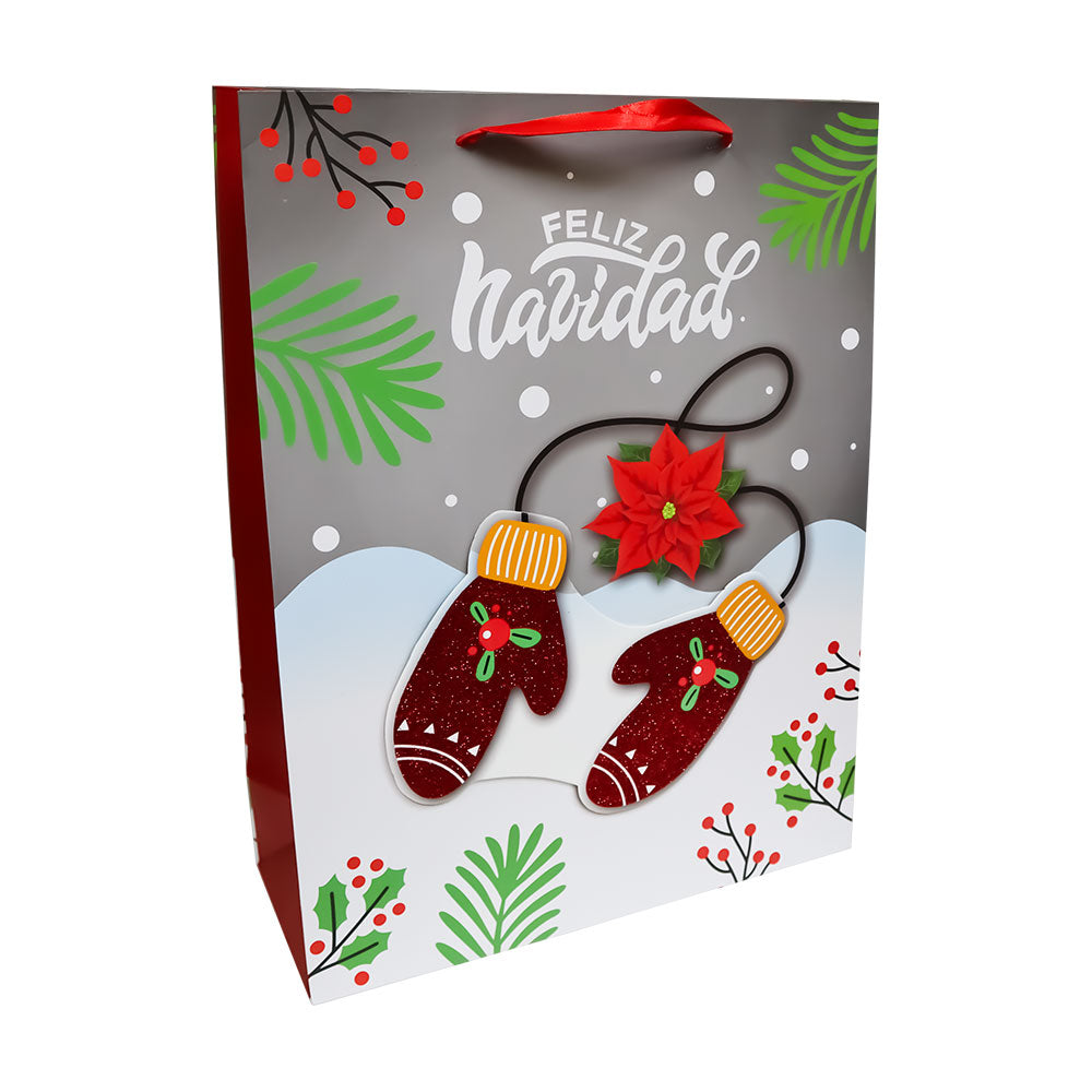 Bolsa de Regalo Navideño Feliz Navidad Varios Modelos 40 x 30 x 12 cm 1 pieza ITrade