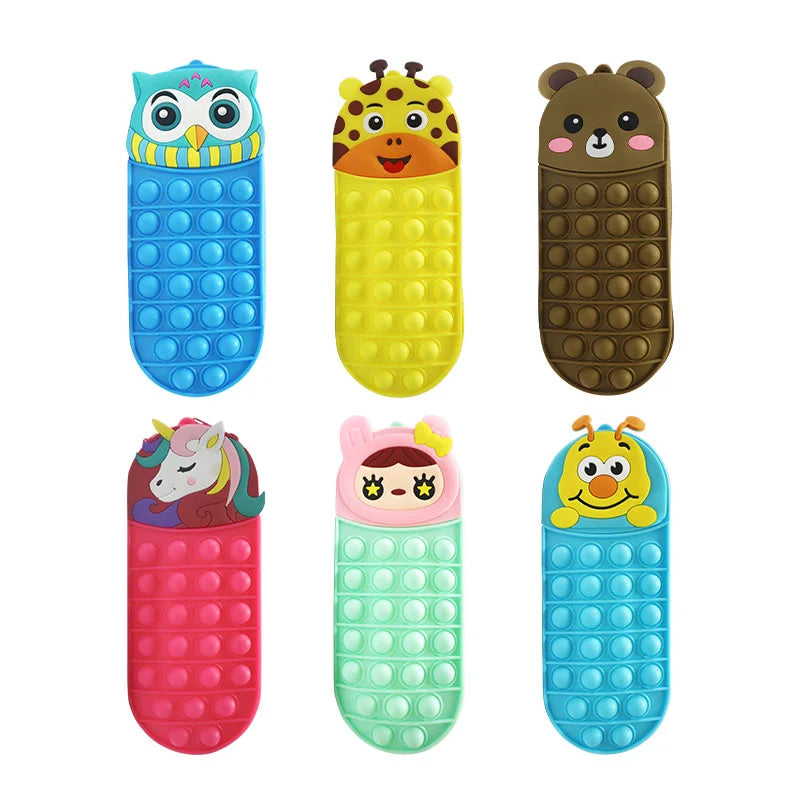 Lapicera Silicón de Colores con Animalitos ITrade– Papelería del