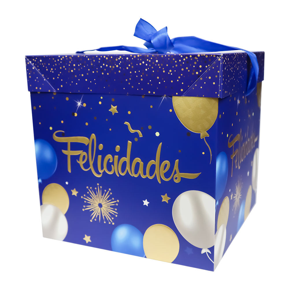 Caja de Regalo Feliz Cumpleaños Globos 22 x 22 x 22 cm Varios Modelos 1 pieza ITrade