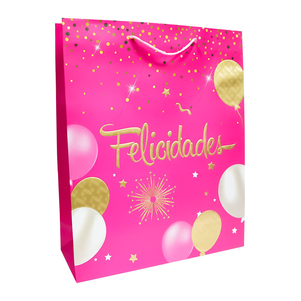 Bolsas de Regalo Felicidades 32 x 26 x 10 cm Varios Colores ITrade