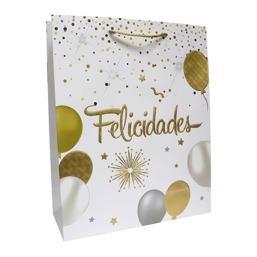 Bolsas de Regalo Felicidades 32 x 26 x 10 cm Varios Colores ITrade