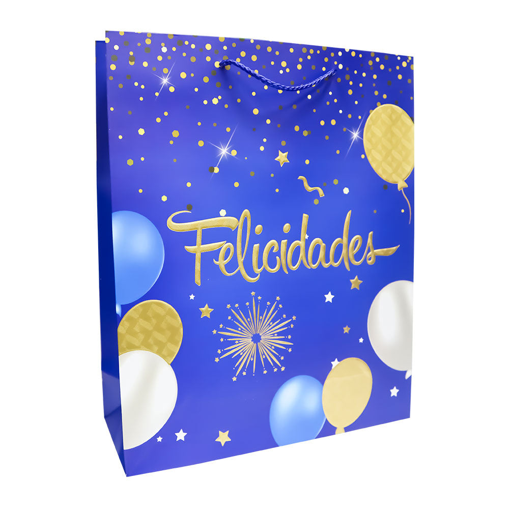 Bolsas de Regalo Felicidades 32 x 26 x 10 cm Varios Colores ITrade