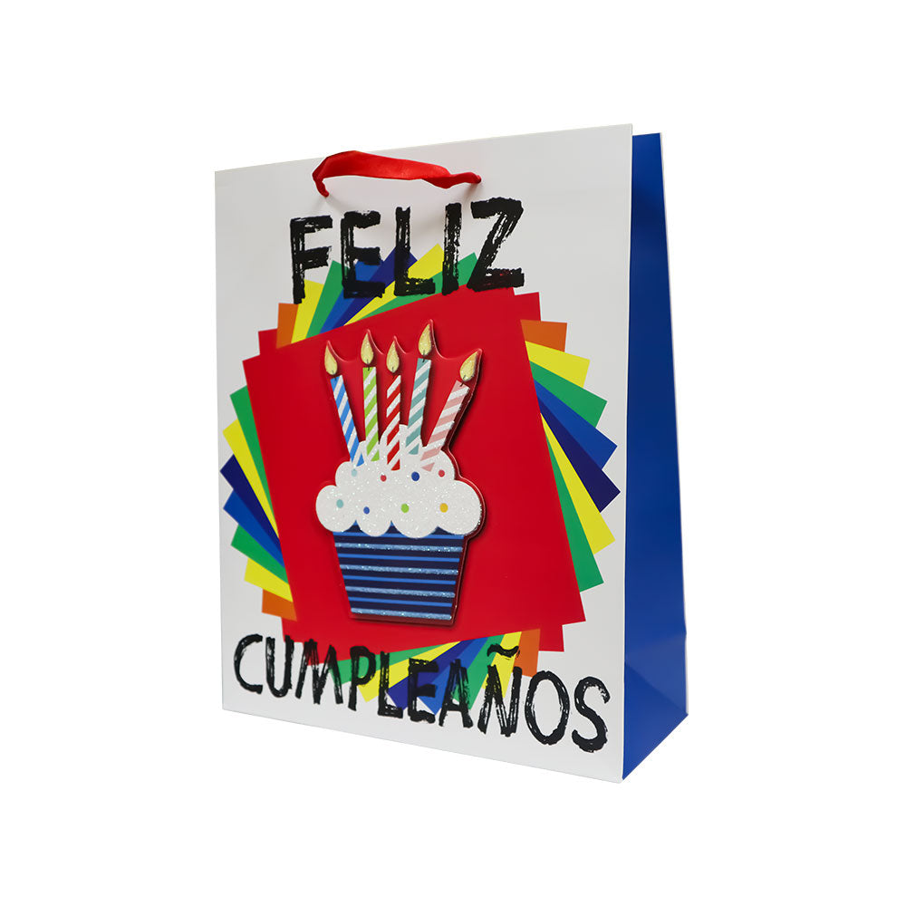 Bolsa de Regalo Feliz Cumpleaños Arcoiris 32 x 16 x 10 cm Varios Modelos 1 pieza ITrade