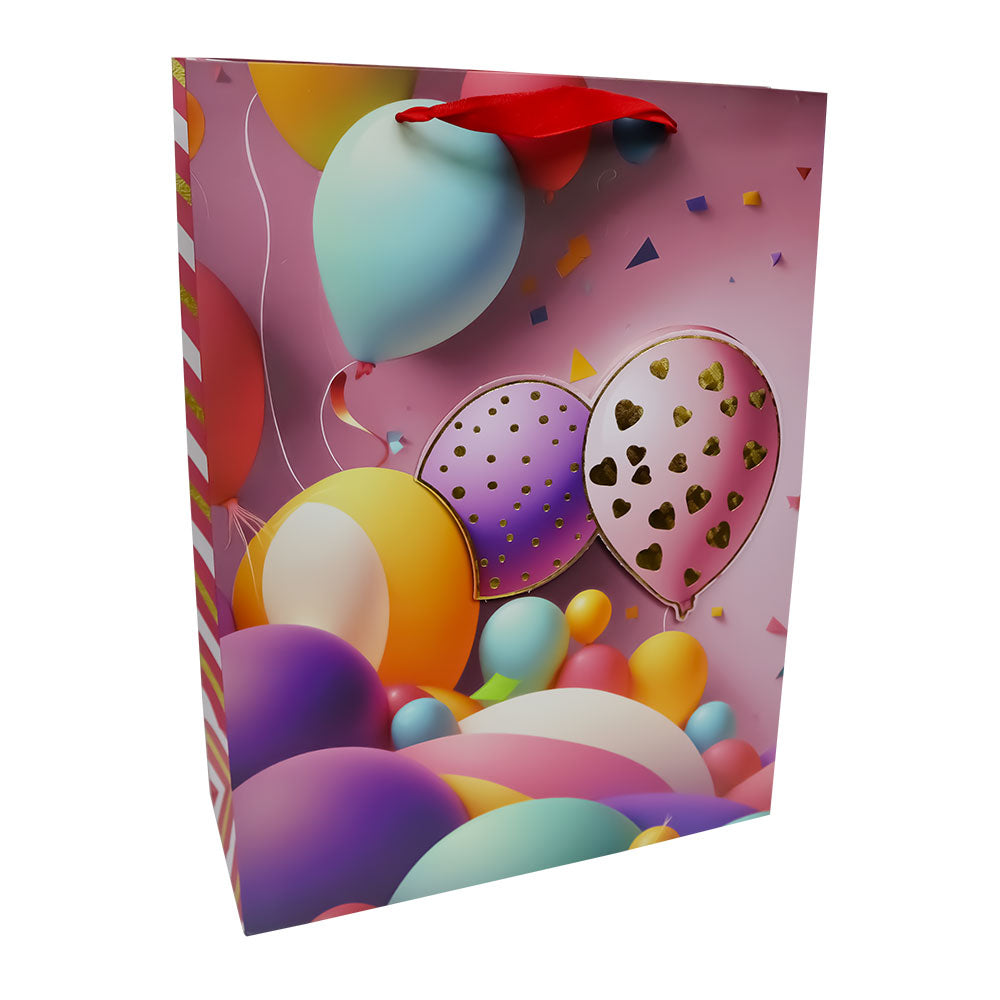 Bolsa de Regalo Globos con Detalles Brillantes 40 x 30 x 12 cm 1 pieza ITrade