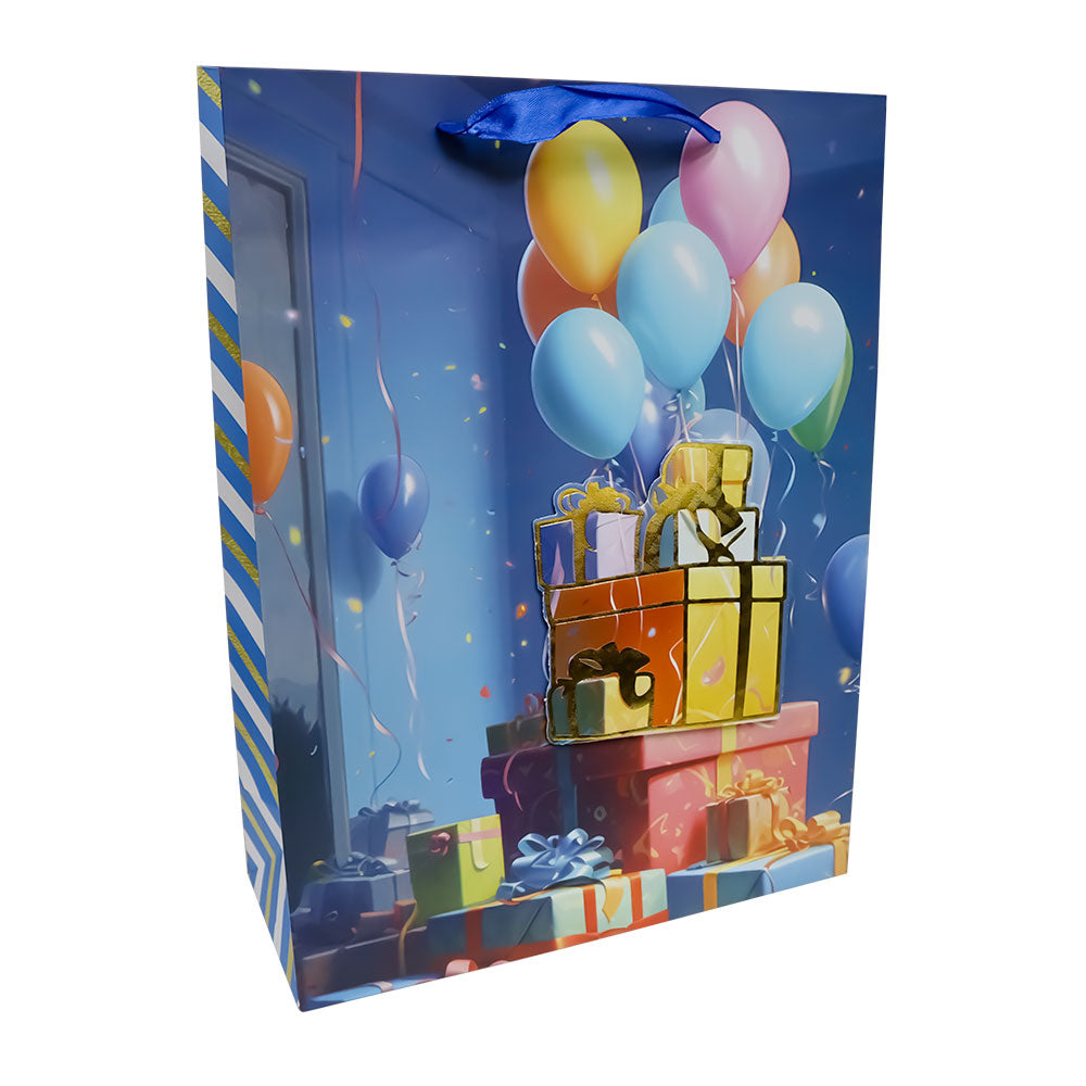 Bolsa de Regalo Globos con Detalles Brillantes 40 x 30 x 12 cm 1 pieza ITrade