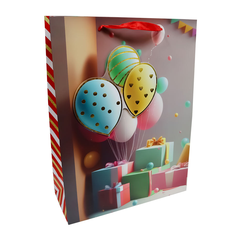 Bolsa de Regalo Globos con Detalles Brillantes 40 x 30 x 12 cm 1 pieza ITrade