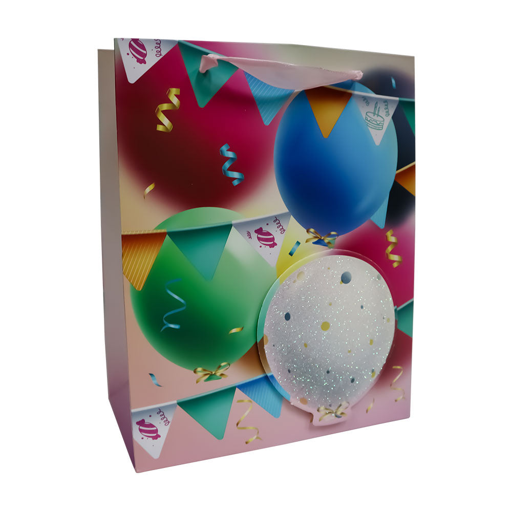 Bolsas de Regalo Globos y Rosas 23.5 x 19.5 x 8 cm Varios Modelos 1 pieza ITrade