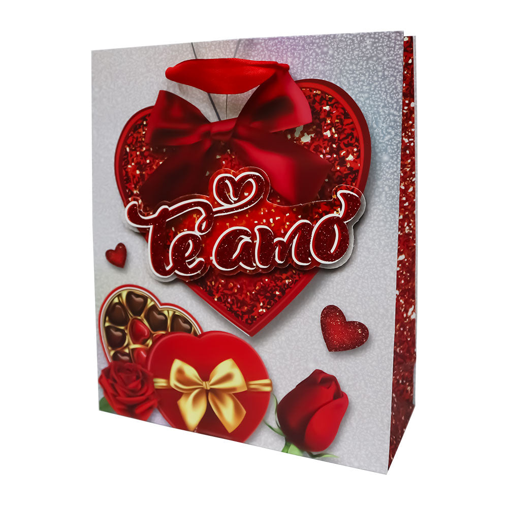 Bolsa de Regalo San Valentín con Corazones 23.5 x 19.5 x 8 cm Varios Modelos 1 pieza ITrade