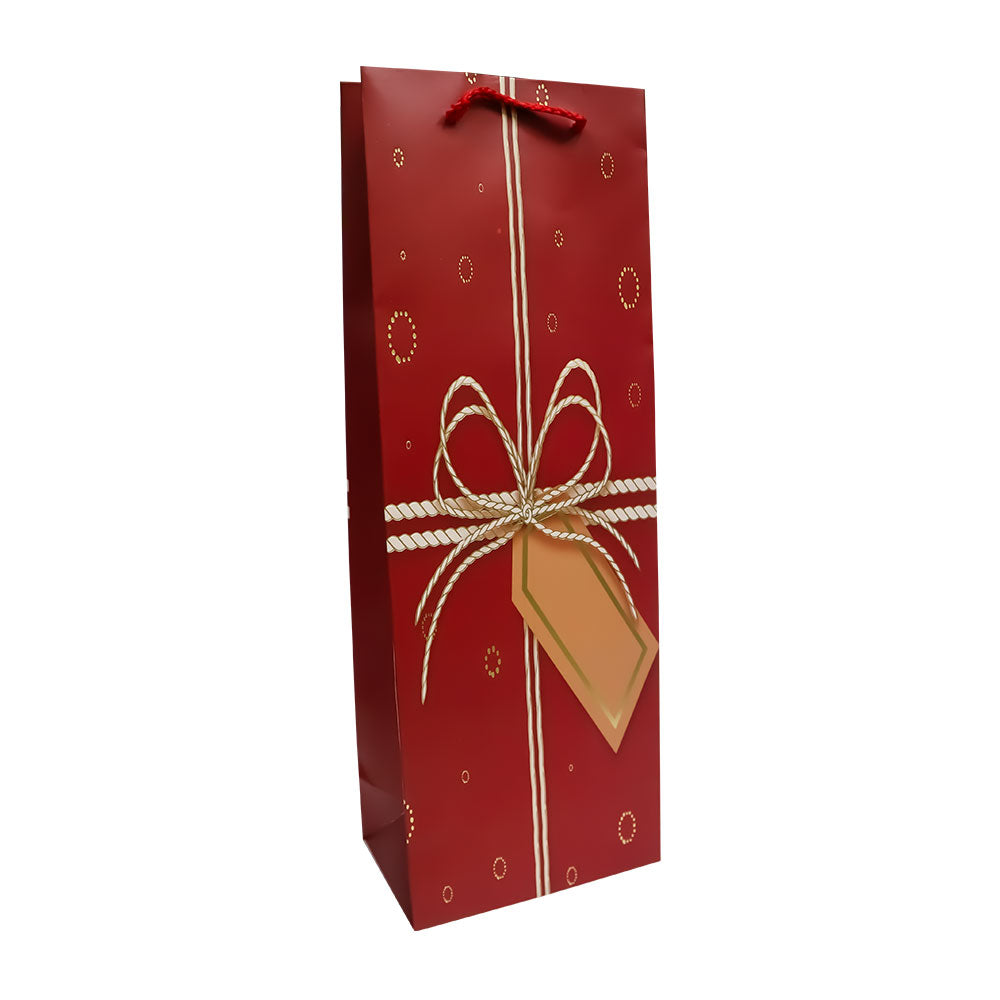 Bolsa de Regalo para Botella con Moño Dorado 6 x 12.8 x 8.2 cm Varios Colores 1 pieza ITrade