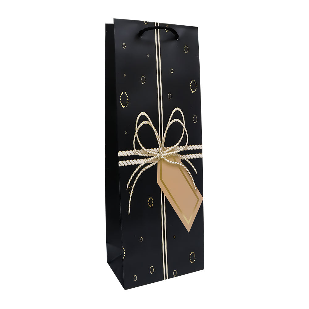Bolsa de Regalo para Botella con Moño Dorado 6 x 12.8 x 8.2 cm Varios Colores 1 pieza ITrade