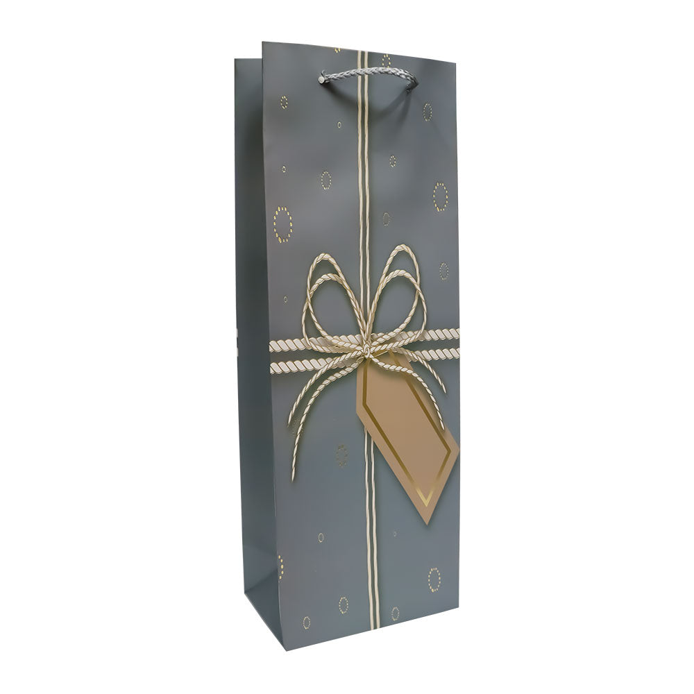 Bolsa de Regalo para Botella con Moño Dorado 6 x 12.8 x 8.2 cm Varios Colores 1 pieza ITrade