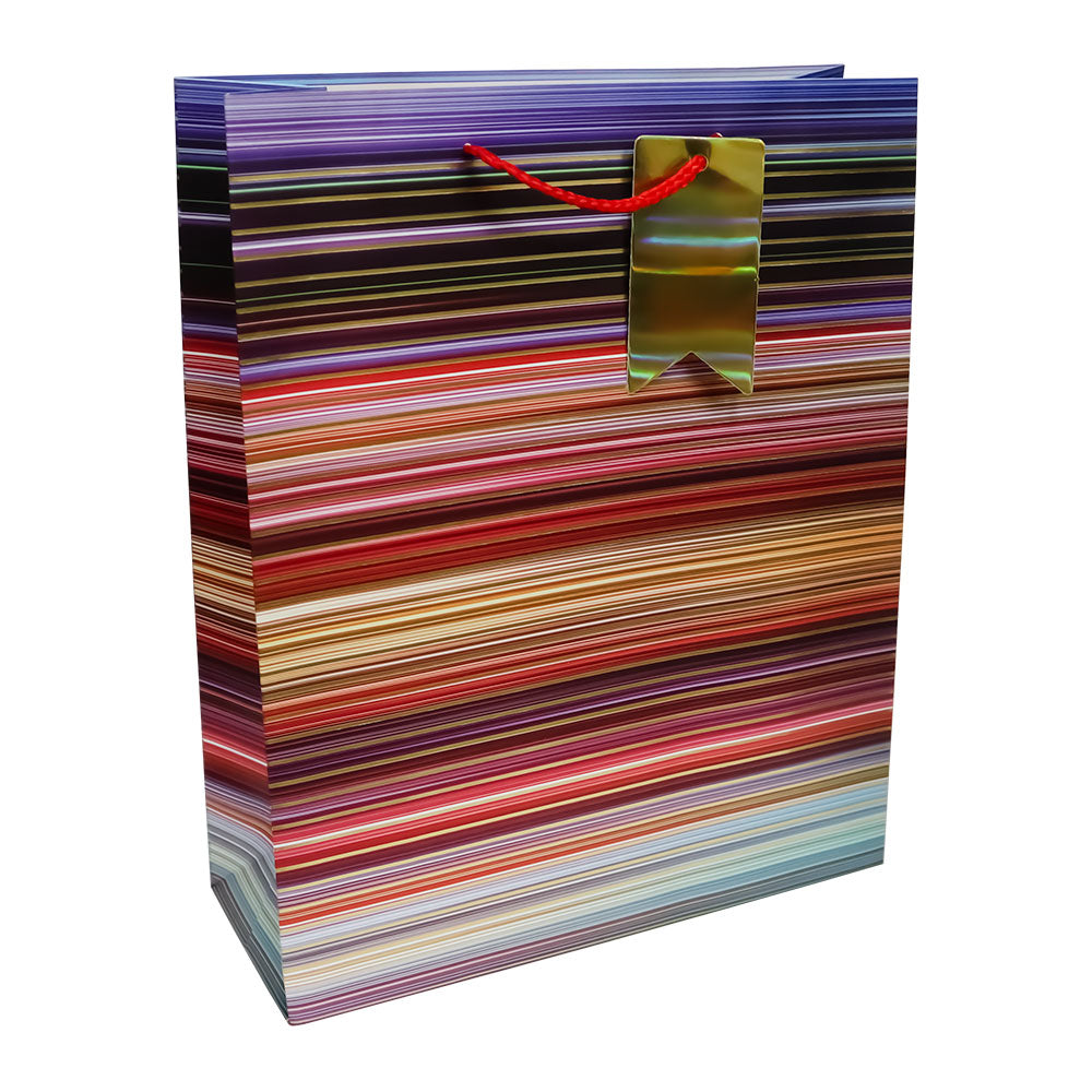 Bolsa de Regalo con Líneas Metálicas 32 x 26 x 10 cm 1 pieza ITrade