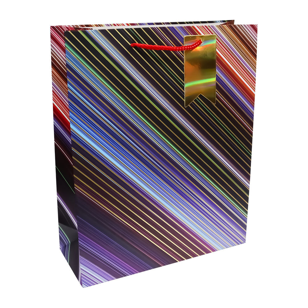 Bolsa de Regalo con Líneas Metálicas 32 x 26 x 10 cm 1 pieza ITrade