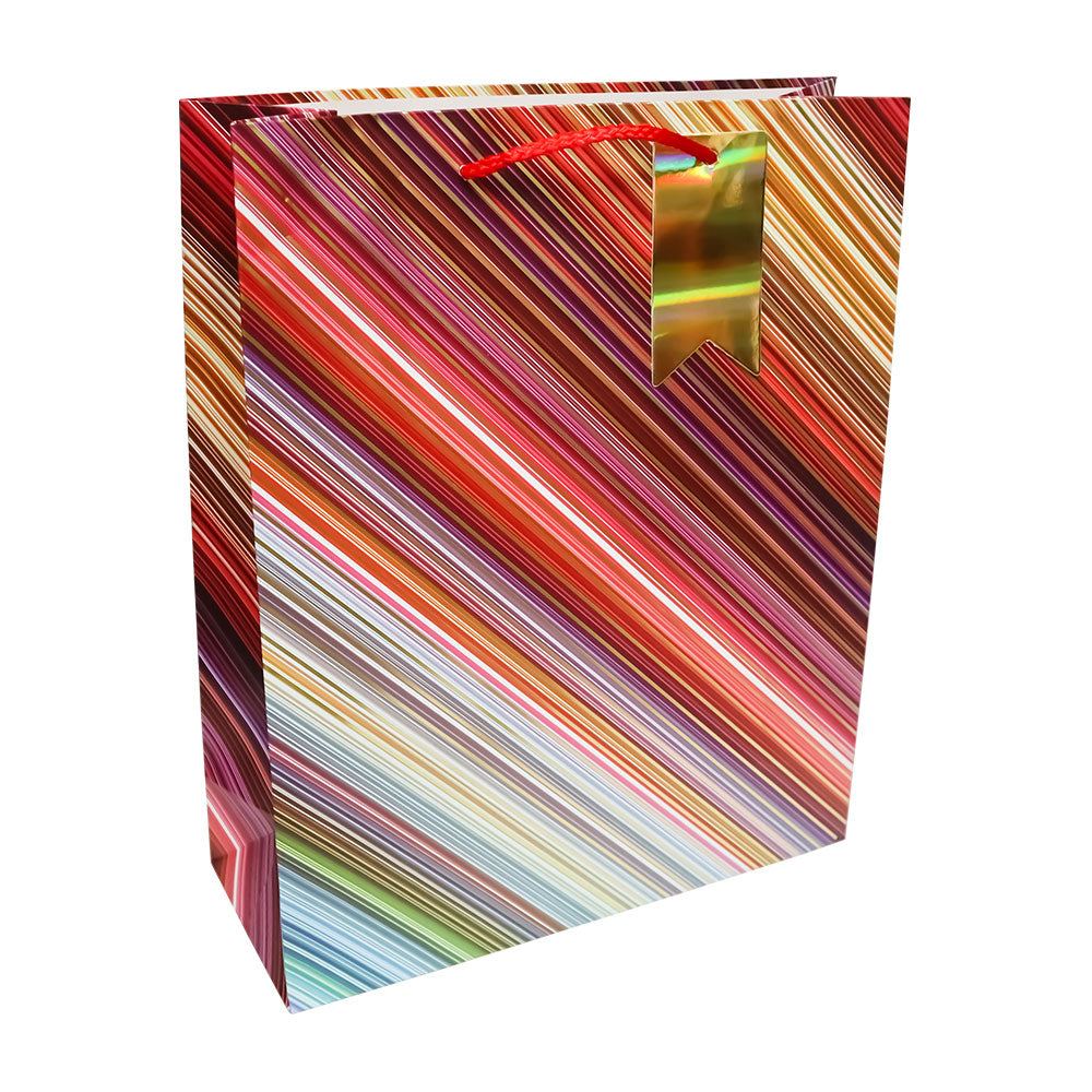 Bolsa de Regalo con Líneas Metálicas 32 x 26 x 10 cm 1 pieza ITrade