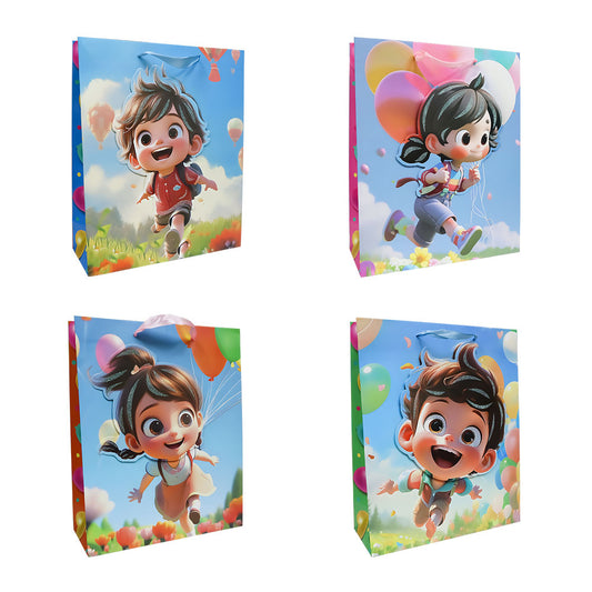 Bolsa de Regalo para Niño y Niña Muñequitos 32 x 26 x 10 cm 1 pieza ITrade