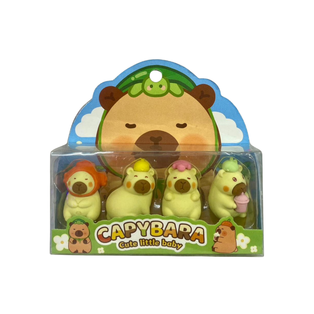 Goma para Borrar Capybara con Adorno 4 piezas ITrade