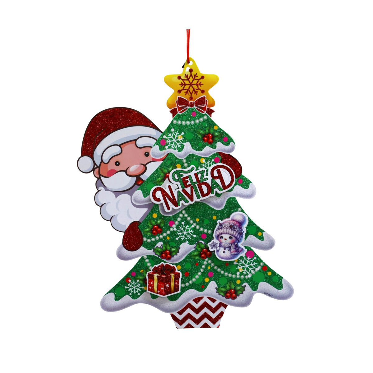 Adorno De Carton Navideño Arbol Santa Claus 36 X 49 cm Itrade
