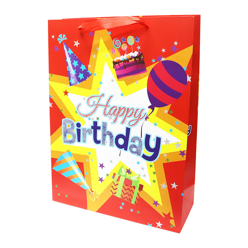 Bolsa de Regalo Feliz Cumpleaños Globos Grandes 42 x 30 x 12 cm 1 pieza ITrade