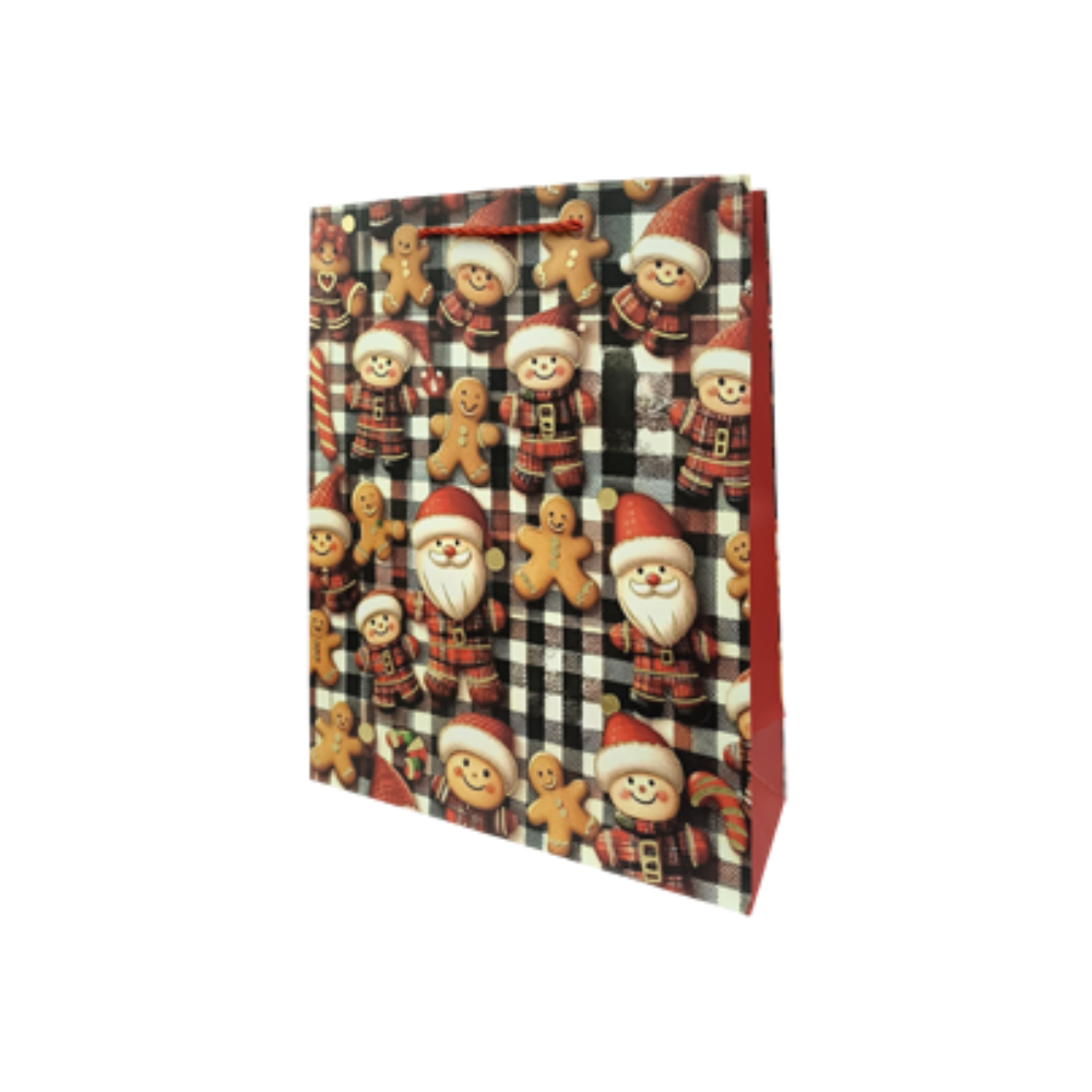 Bolsa De Regalo Navideña Personas Cuadro GranDe Varios Modelos 32 X 26 X 10 cm Itrade