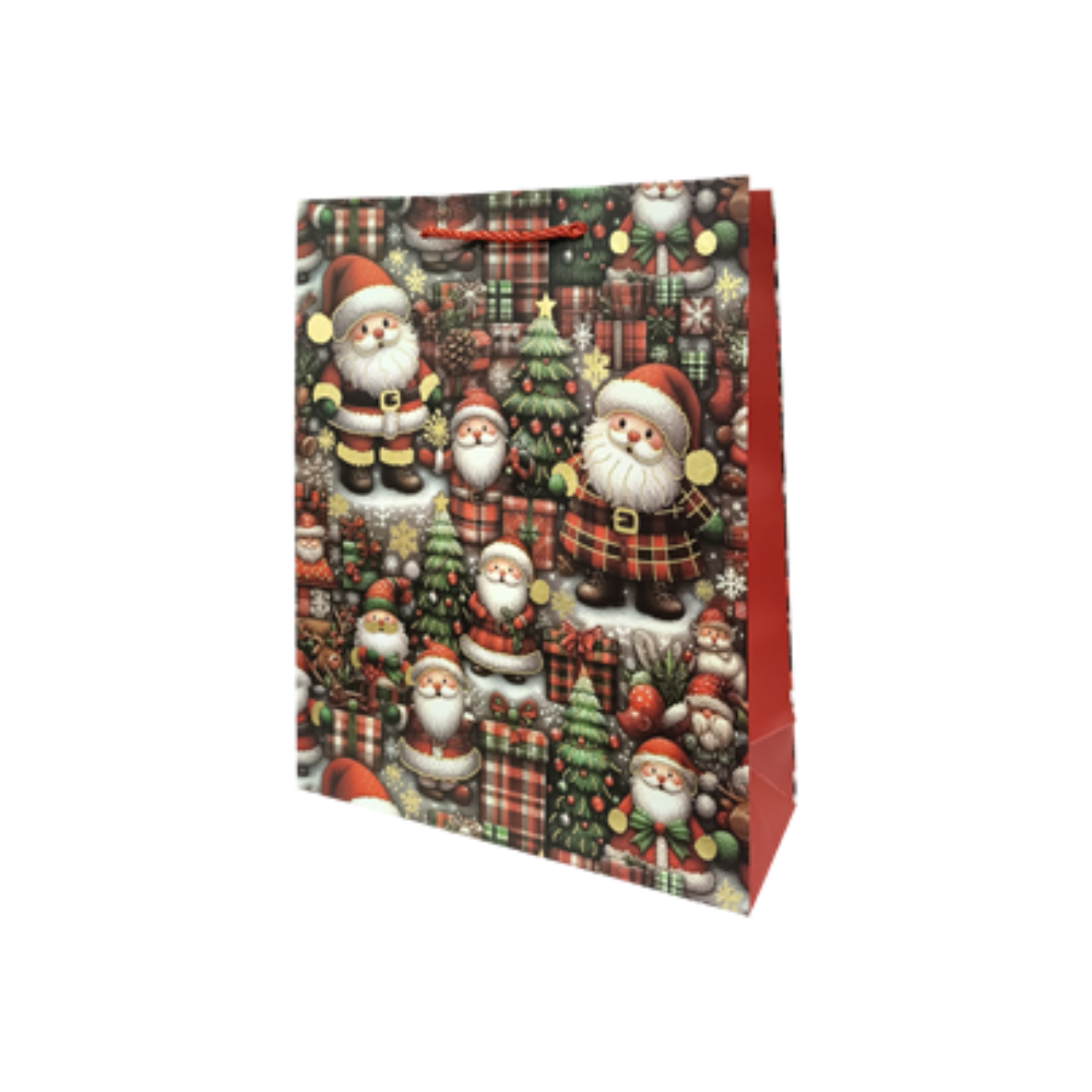 Bolsa De Regalo Navideña Personas Cuadro GranDe Varios Modelos 32 X 26 X 10 cm Itrade