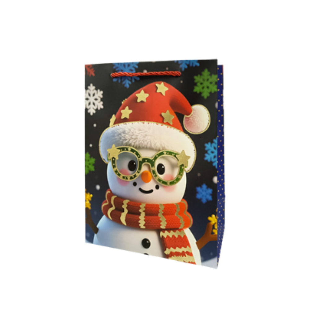 Bolsas De Regalo Navideña Personajes con Lentes Varios Modelos 23 X 18 X 10 cm Itrade