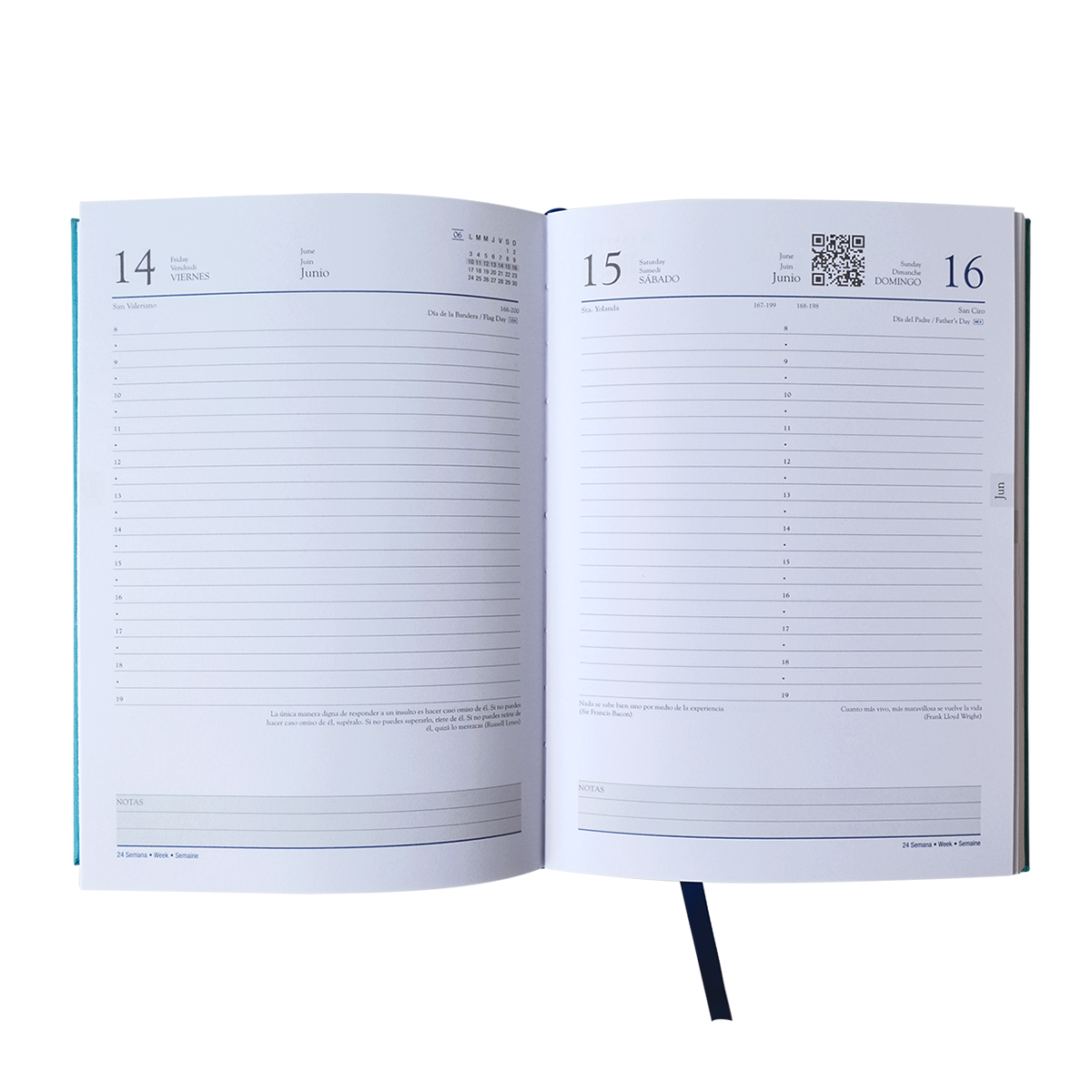 Agenda 2026 Diaria 14.5 x 20.5 Caribe Azul Danpex