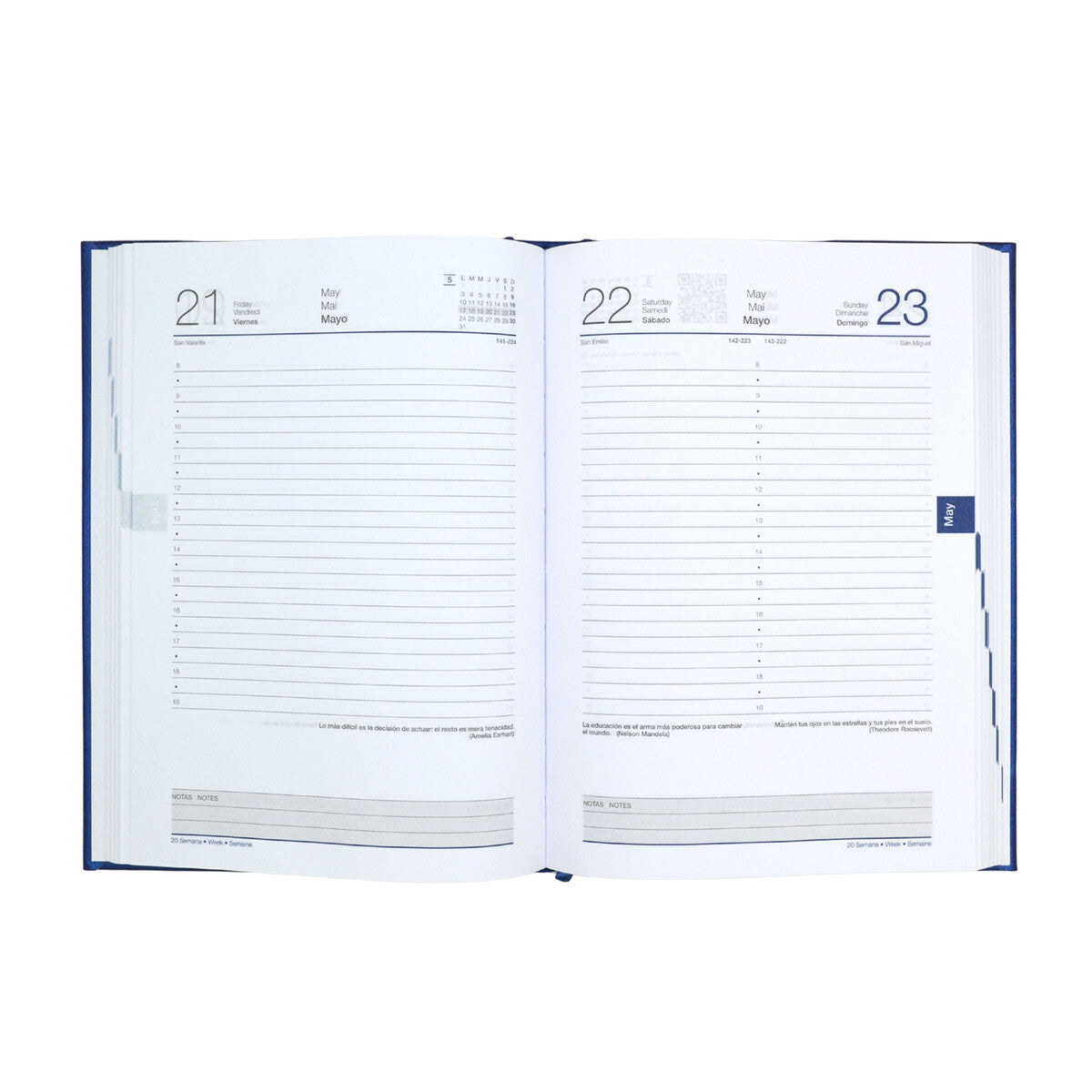Agenda 2027 Diaria 14.5 x 20.5 Shot Azul Danpex