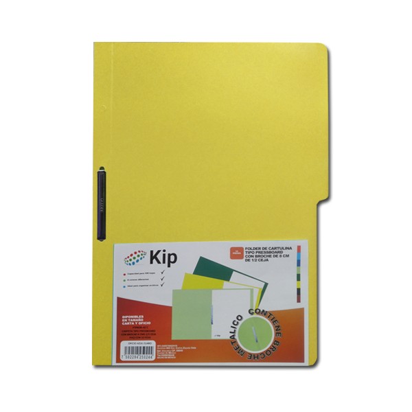 Carpeta con Broche Carta Amarillo 10 piezas Kip